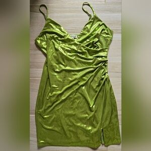 Green Shiny Mini Dress